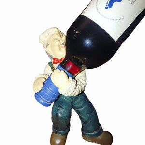 Chef Themed Wine Bottle Holder Figurine Kitchen Decor Display Italian Pizzaria